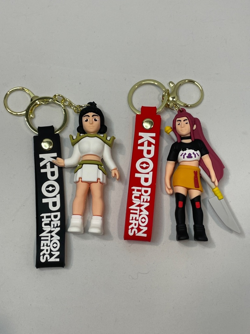 K POP Demon Hunters Mira & Mya Silicone Keychain/Bag Charm Duo